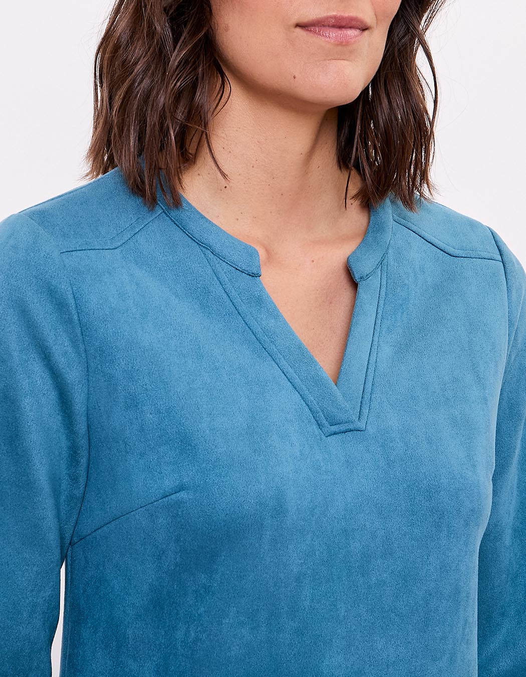 Straight suede-effect dress femme La Fiancée