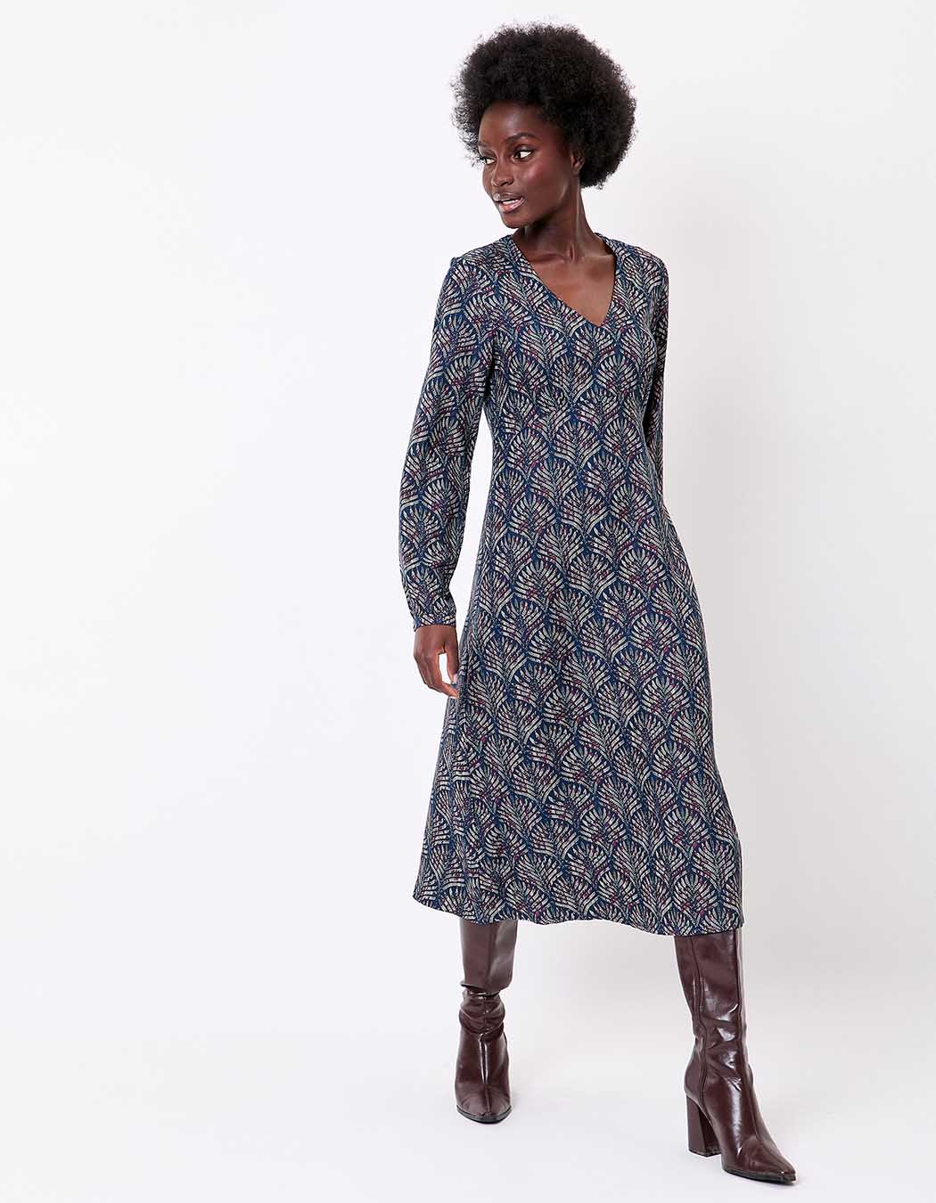 Flowy V-neck midi dress femme La Fiancée
