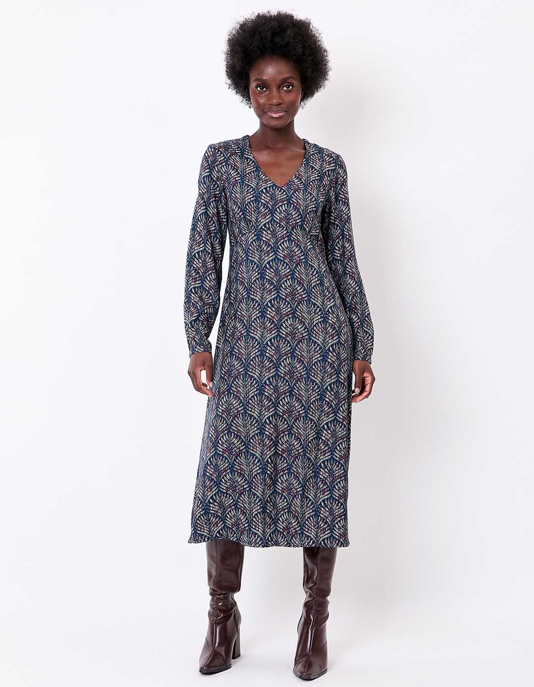 Flowy V-neck midi dress femme La Fiancée