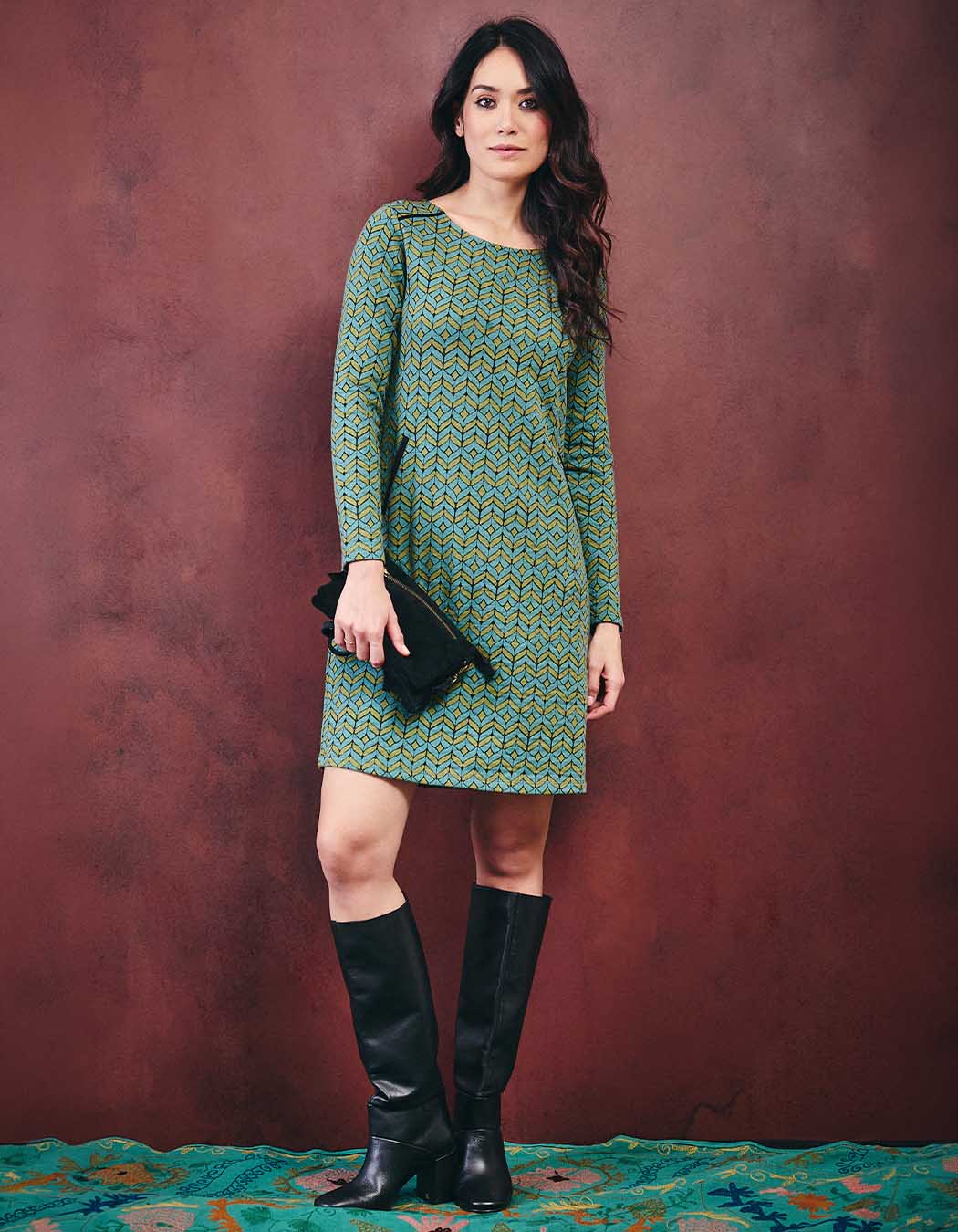 Short jacquard knit dress femme La Fiancée