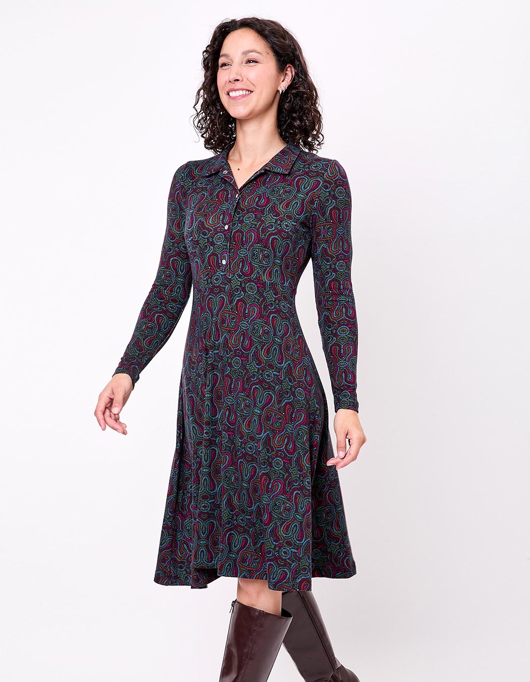 Jersey knit shirt dress femme La Fiancée