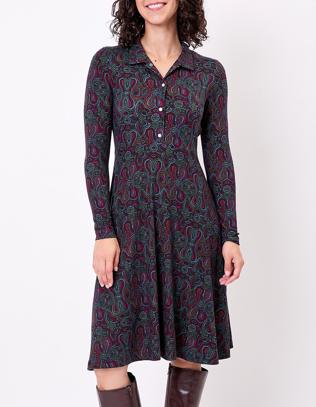 Jersey knit shirt dress femme La Fiancée