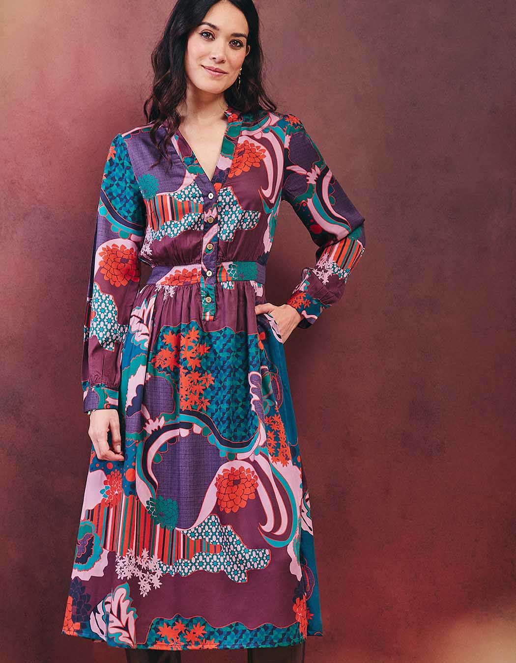 Flowy flared midi dress femme La Fianc&eacute;e