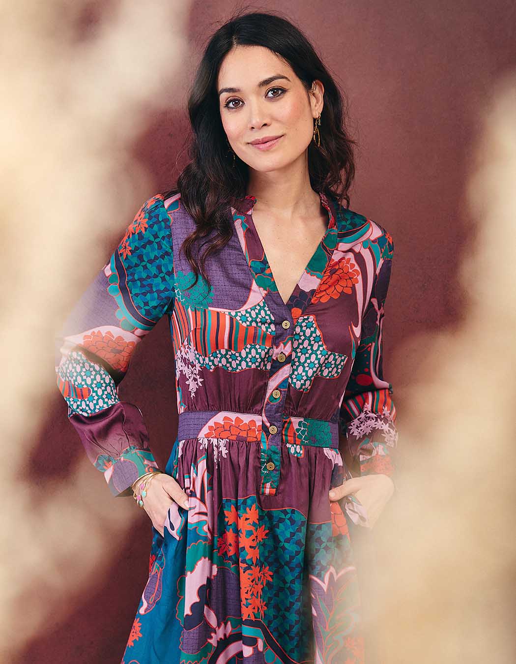Flowy flared midi dress femme La Fianc&eacute;e