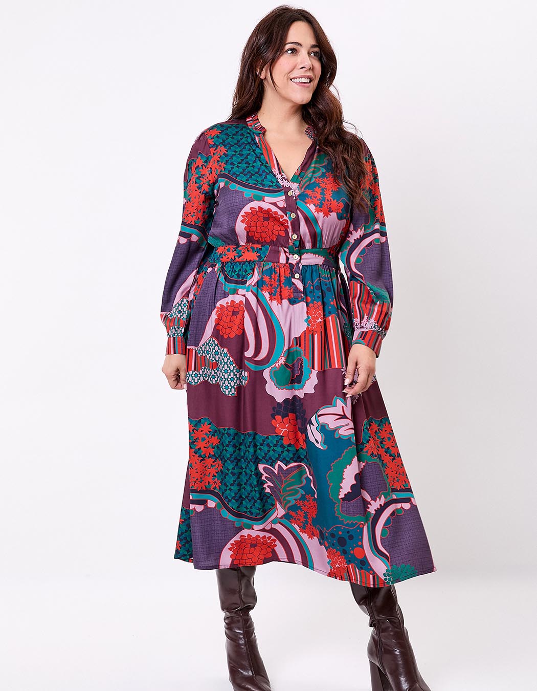 Flowy flared midi dress femme La Fianc&eacute;e