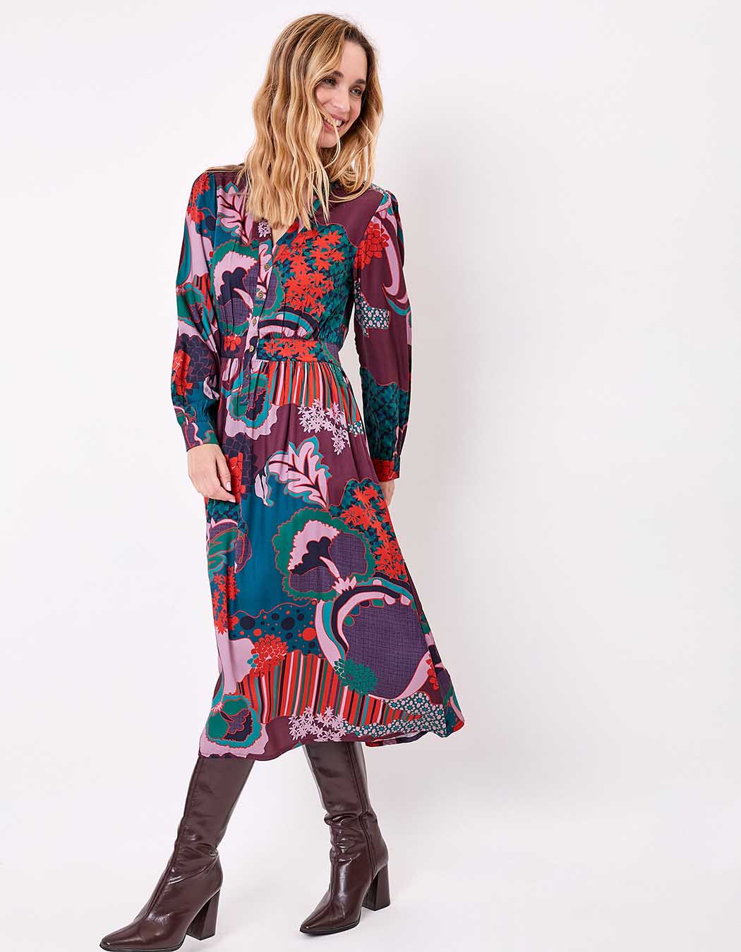 Flowy flared midi dress femme La Fianc&eacute;e