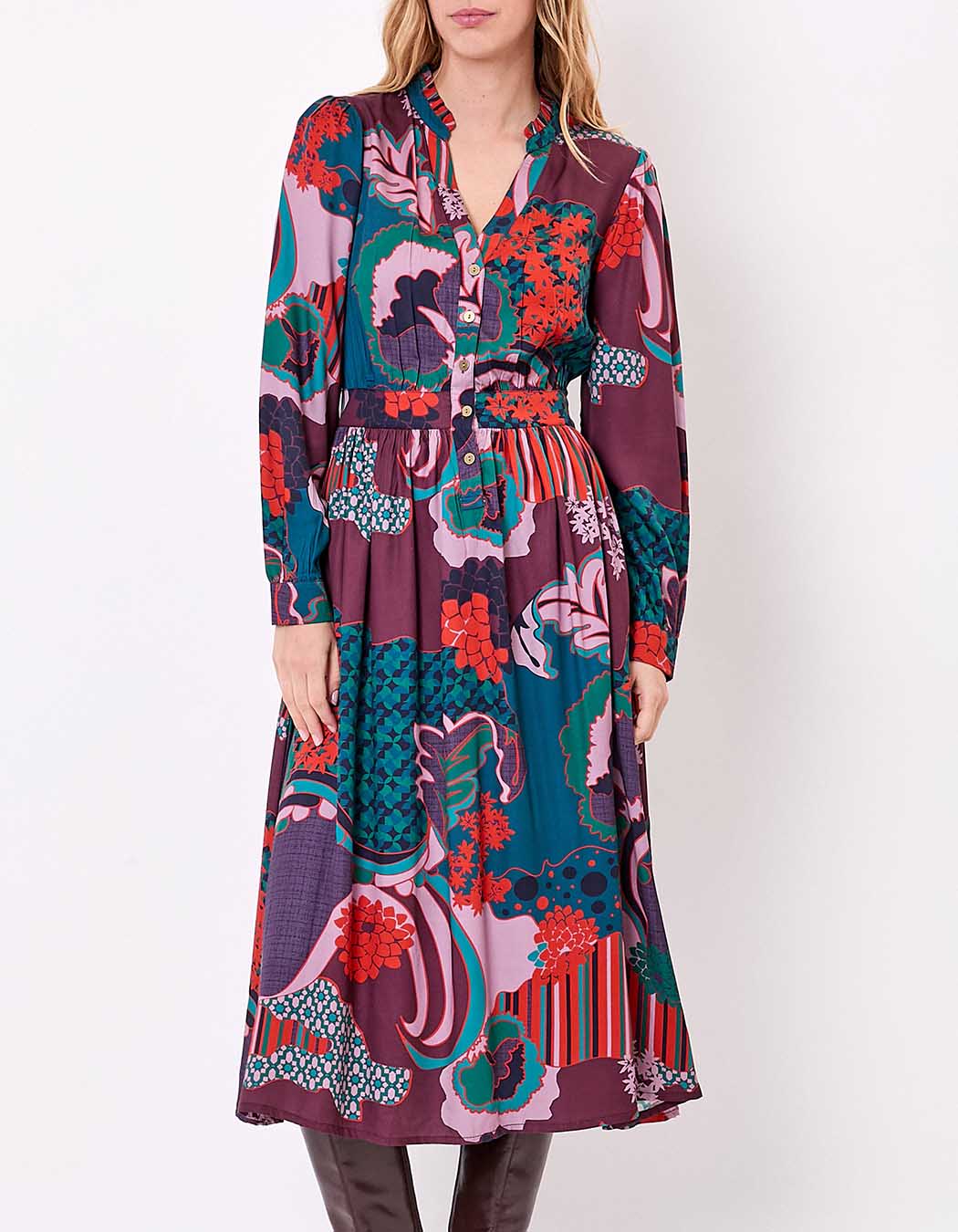 Flowy flared midi dress femme La Fianc&eacute;e