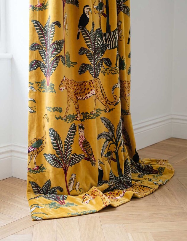 Printed velvet curtain 100 x 250 cm femme La Fianc&eacute;e