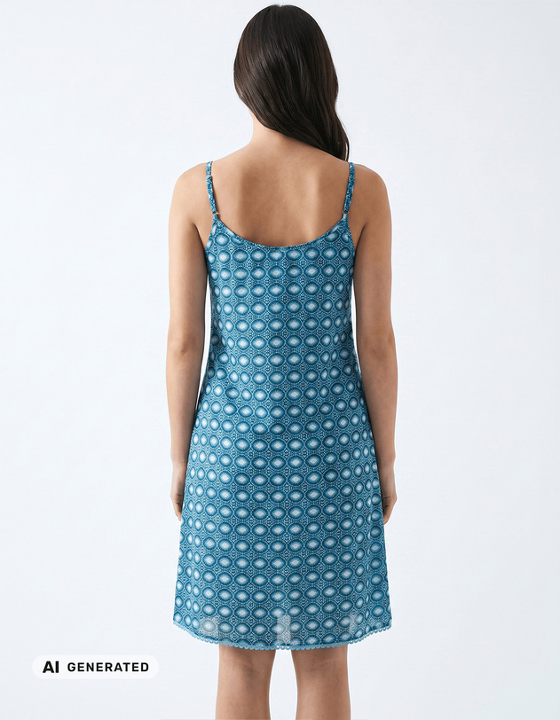 Organic cotton voile spaghetti strap dress femme La Fianc&eacute;e