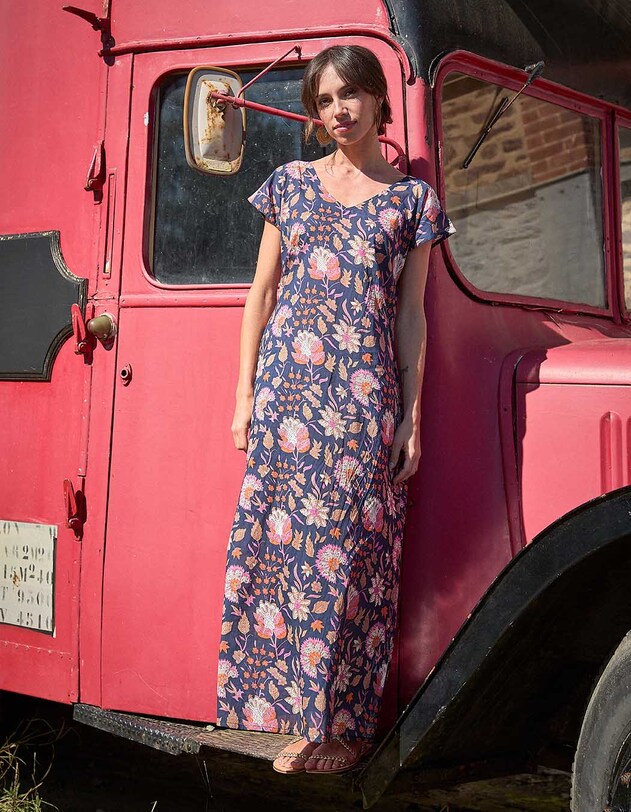Long organic cotton voile dress femme La Fianc&eacute;e