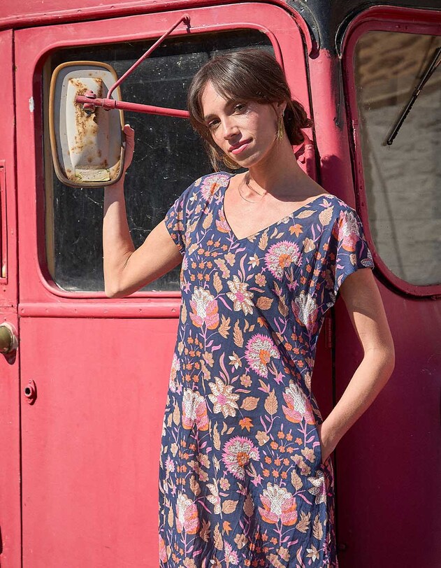 Long organic cotton voile dress femme La Fianc&eacute;e