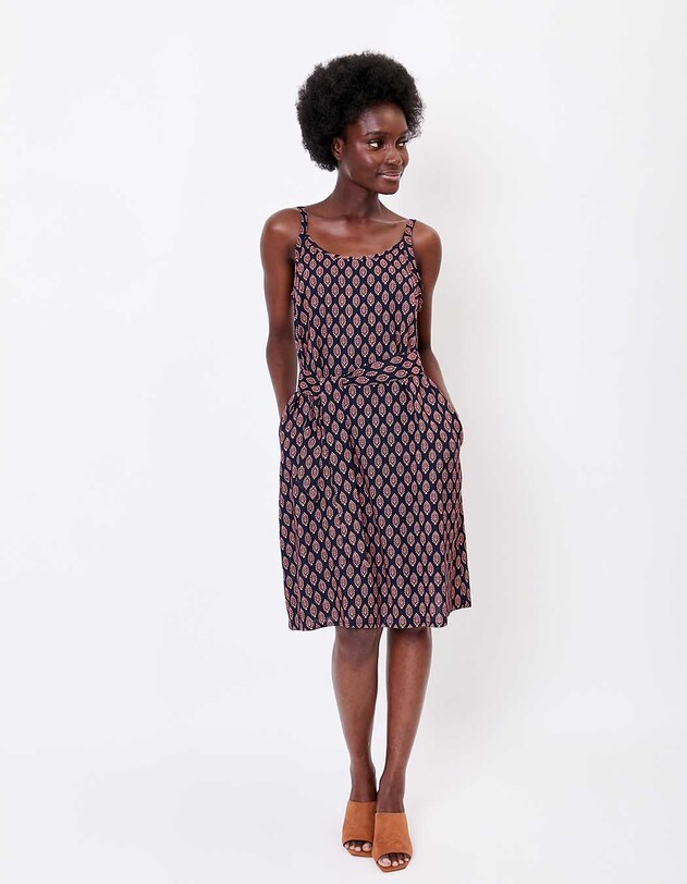 Sleeveless flowing dress with belt femme La Fianc&eacute;e