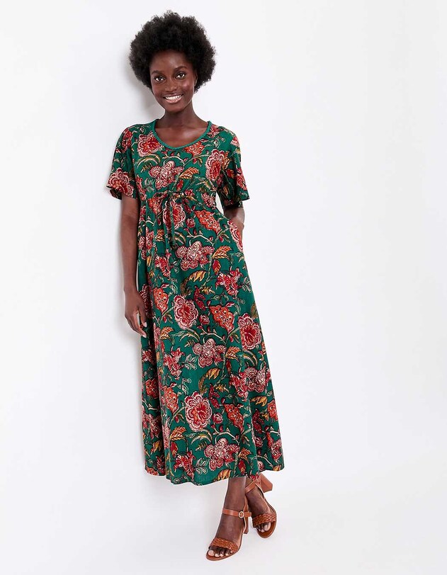 Long flowing viscose linen dress femme La Fianc&eacute;e