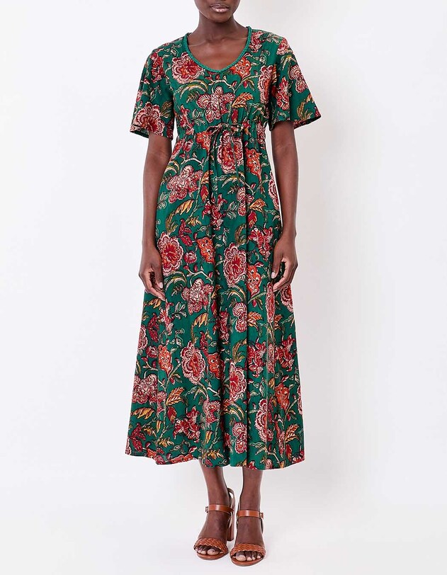 Long flowing viscose linen dress femme La Fianc&eacute;e