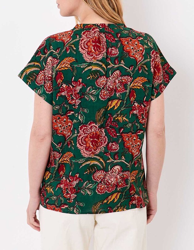 Flowing Tunisian collar viscose linen top femme La Fianc&eacute;e