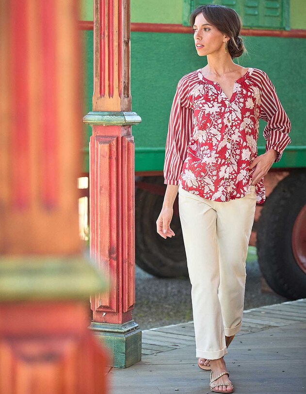 Loose organic cotton voile blouse femme La Fianc&eacute;e
