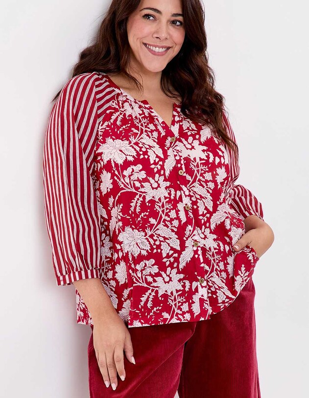 Loose organic cotton voile blouse femme La Fianc&eacute;e