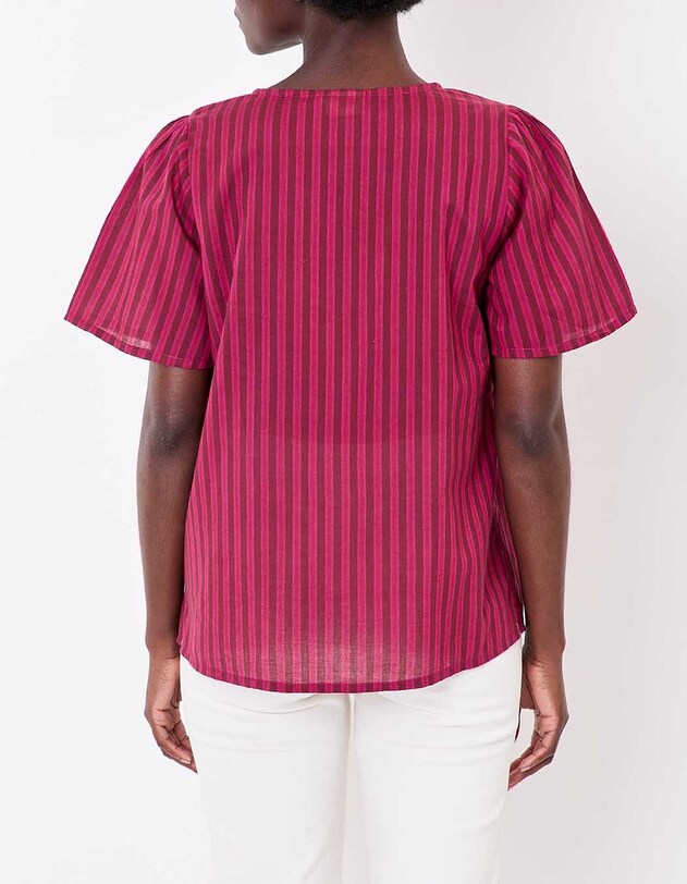 Organic cotton voile short-sleeve top femme La Fianc&eacute;e