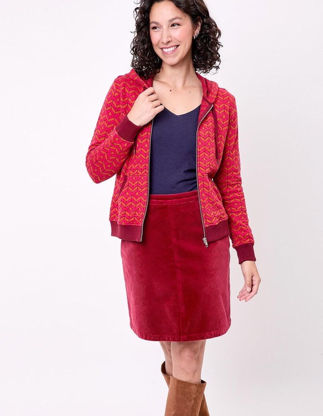 Jacquard knit zip-up sweatshirt femme La Fianc&eacute;e