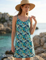 Organic cotton voile spaghetti strap dress femme La Fiancée