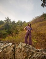 7/8 wide-leg viscose linen trousers femme La Fiancée