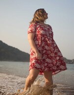 Flared lined organic cotton dress femme La Fiancée