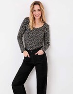 Printed organic cotton T-shirt femme La Fianc&eacute;e