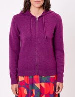 Zip-up knitted hooded cardigan femme La Fiancée