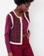 Reversible sherpa and patterned cardigan femme La Fiancée