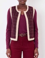Reversible sherpa and patterned cardigan femme La Fiancée