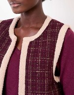 Reversible sherpa and patterned cardigan femme La Fiancée