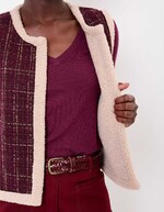 Reversible sherpa and patterned cardigan femme La Fiancée