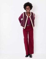 Reversible sherpa and patterned cardigan femme La Fiancée