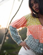 Chunky marled knit cardigan femme La Fiancée
