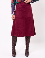 Suede-effect flared midi skirt femme La Fiancée