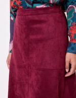 Suede-effect flared midi skirt femme La Fiancée