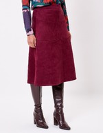Suede-effect flared midi skirt femme La Fiancée