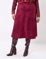 Suede-effect flared midi skirt femme La Fiancée