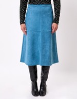 Suede-effect flared midi skirt femme La Fiancée
