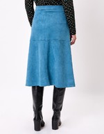 Suede-effect flared midi skirt femme La Fiancée