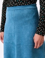 Suede-effect flared midi skirt femme La Fiancée