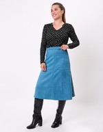 Suede-effect flared midi skirt femme La Fiancée