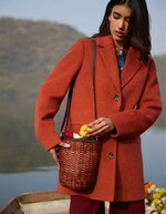 Straight wool-blend coat femme La Fiancée