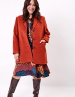 Straight wool-blend coat femme La Fiancée