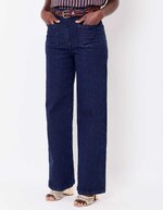 Wide-leg stretch cotton denim jeans femme La Fiancée