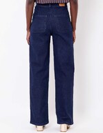 Wide-leg stretch cotton denim jeans femme La Fiancée