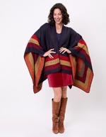 Reversible printed poncho femme La Fiancée