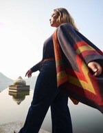 Reversible printed poncho femme La Fiancée