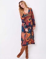 Flowy V-neck midi dress femme La Fiancée