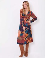 Flowy V-neck midi dress femme La Fiancée